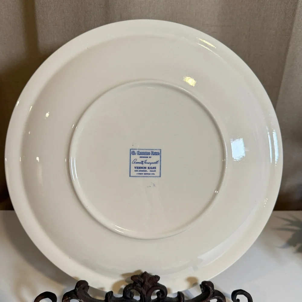 Vernon Kilns El Camino Real California Missions Plate Annette Honeywell Blue